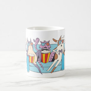 3D映画好きな三匹の猫 コーヒーマグカップ