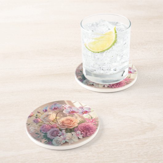 3D春の花グリーティングカード(バラ付) コースター (側面)