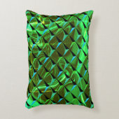 3D曲線と緑の曲線または起伏の混合 アクセントクッション (正面(垂直))