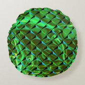 3D曲線と緑の曲線または起伏の混合 ラウンドクッション (正面)