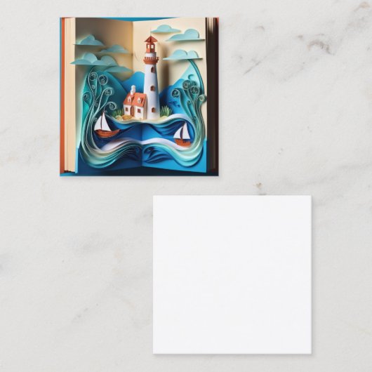 3D本の紙のクイリングは驚くほど複雑である スクエア名刺 (正面/裏面)