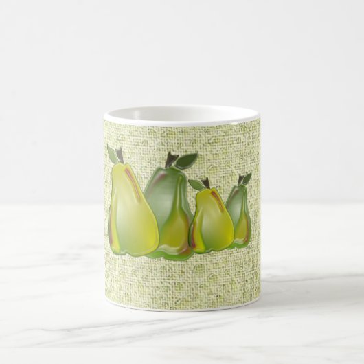 3D梨(水点/緑) コーヒーマグカップ (中央)
