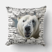 3D極熊のウォールブレイクアート – Realistic Safari クッション (正面)