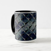 3D正方形と「スモークガラス」背景の混合 マグカップ (正面左)