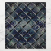 3D正方形と「スモークガラス」背景の混合 ワインラベル (シングルラベル)