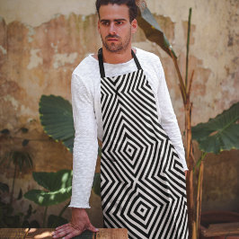 3D正方形の錯視パターン エプロン