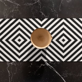 3D正方形の錯視パターン ショートテーブルランナー