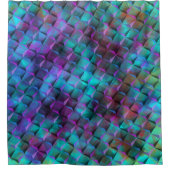 3D正方形ステンドブルーの薄紫からピンクまたは三角形へ シャワーカーテン (正面)