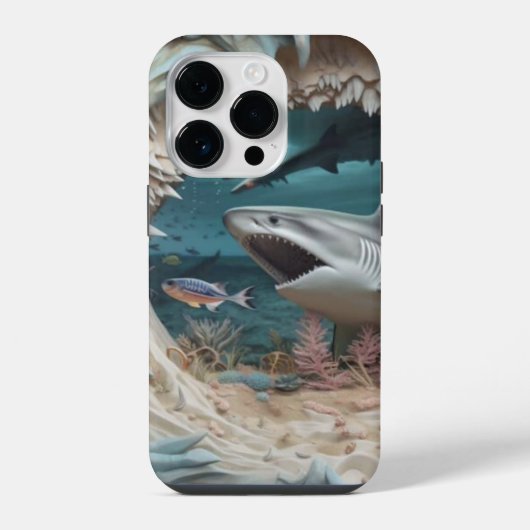 3D水中サメ iPhoneケース (裏面)