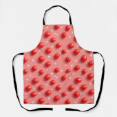 3D水玉模様パタ赤と白ーン エプロン (正面)