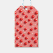 3D水玉模様パタ赤と白ーン ギフトタグ (裏面)