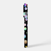 3D浮遊ボールパターン 黒背景 iPhoneケース (左側面)