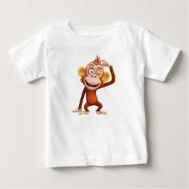3D漫画サルキャラ ベビーTシャツ