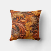 3d焼けオレンジ色フローラ装飾用クッション クッション (裏面)