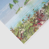 3D熱帯砂浜のヤシの木の島 薄葉紙 (詳細)