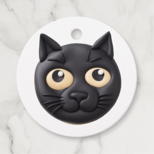 3D猫にインスパイアされたデザイン フェイバータグ (正面)