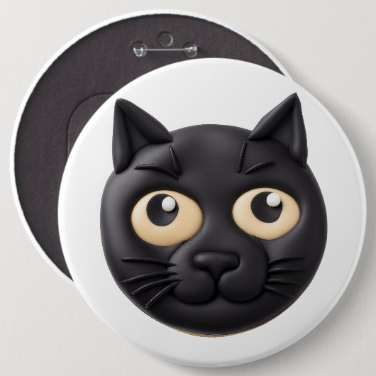 3D猫にインスパイアされたデザイン 缶バッジ (正面&裏面)