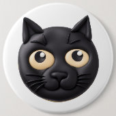 3D猫にインスパイアされたデザイン 缶バッジ (正面)