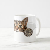 3D猫の縁覗き光学イリュージョンマグカップ コーヒーマグカップ (正面右)