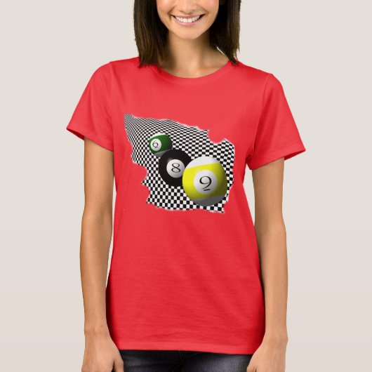 3D玉突の玉の心理療法隠語のしぶき Tシャツ (正面)