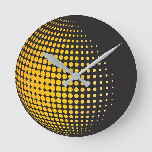 3D球（ドット付き） ラウンド壁時計 (正面)