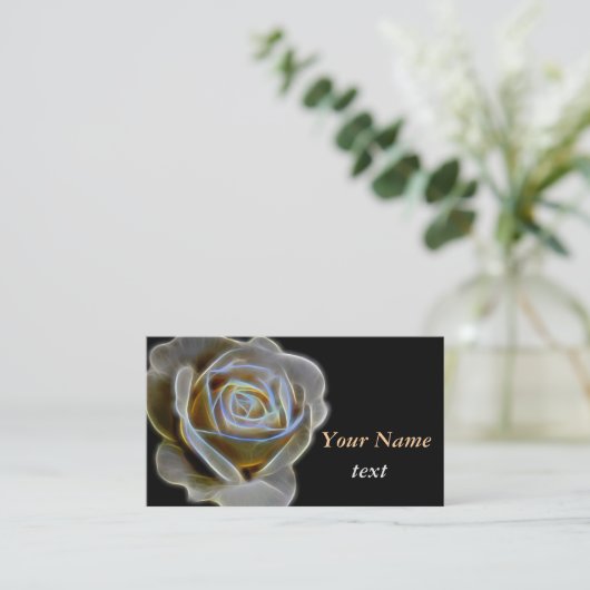 3D白いバラ 名刺 (スタンド正面)