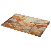 3D白オレンジ色の花 カッティングボード (角)