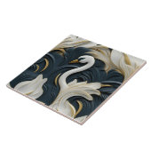 3D白鳥、白金ゴールド、青 タイル (側面)