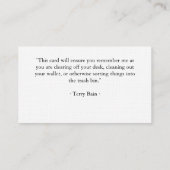 3D真珠のセリフのアメリカ人のGaramondのゴシック様式テンプレート 名刺 (裏面)