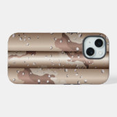 3D砂漠迷彩柄 iPhone 15ケース (裏面横)