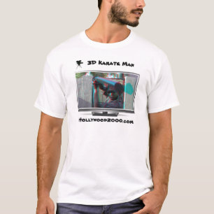 3D空手の人は3D効果を飛び出るために見ます Tシャツ