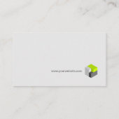 3D立方体のデザインのライム/灰色の名刺 名刺 (裏面)