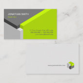 3D立方体のデザインのライム/灰色の名刺 名刺 (正面/裏面)