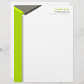 3D立方体のライム/灰色レターヘッド レターヘッド (正面/裏面)