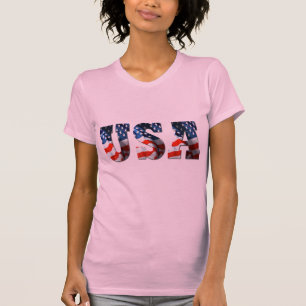 3D米国の旗の愛国心が強いレトロのTシャツ Tシャツ