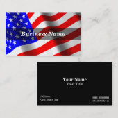 3D米国国旗(RGBカラー) 名刺 (正面/裏面)