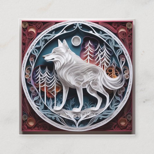 3D紙アートとは、uが作り出したアートの一種 スクエア名刺 (正面)