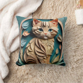 3D紙アートキッテンデザインTシャツ クッション (ブランケット)