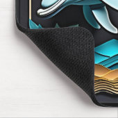 3D紙アートドルフィンデザインTシャツ マウスパッド (コーナー)