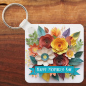 3D紙アートフローラ母の日 キーホルダー (正面)