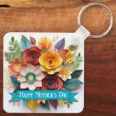 3D紙アートフローラ母の日 キーホルダー (裏面)