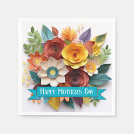 3D紙アートフローラ母の日 スタンダードカクテルナプキン