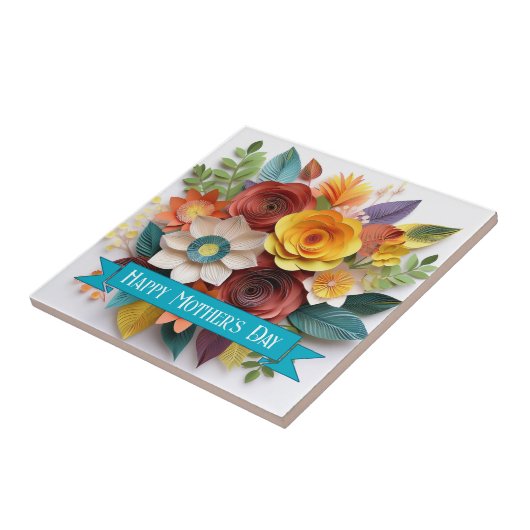 3D紙アートフローラ母の日 タイル (側面)