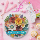 3D紙アートフローラ母の日 ペーパープレート (パーティー)
