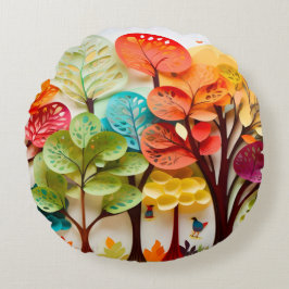 3D紙レイヤーツリーの風景自然ギフトのためのもの ラウンドクッション