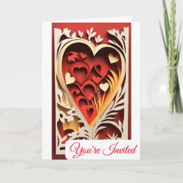 3D紙切り出し結婚式招待状 招待状