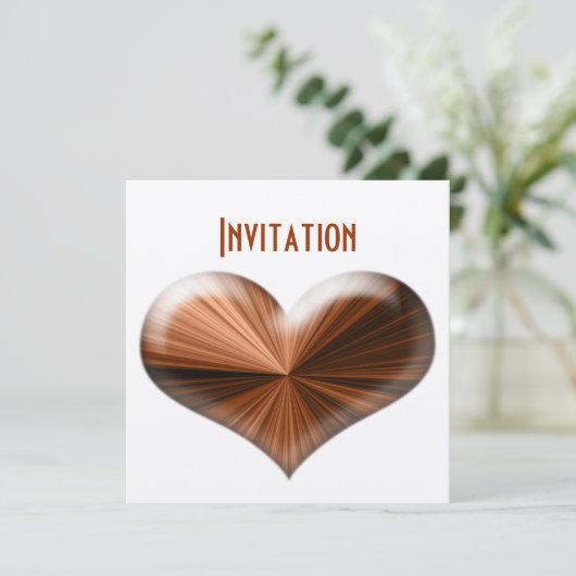 3D素晴らしくモダンなハートのデザインの招待状 招待状 (スタンド正面)