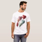 🎈 3D素晴らしハートバルーン：ロマンティに最適 Tシャツ (正面フル)
