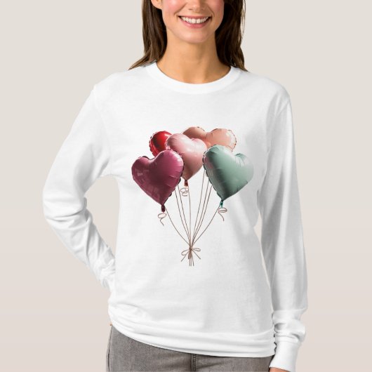 🎈 3D素晴らしハートバルーン – 愛に最適 Tシャツ (正面)