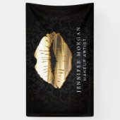 3D素晴らし金ゴールドリップダマスク美しいサロン 横断幕 (縦)